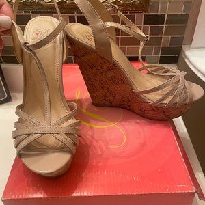 Beige Wedge Sandals